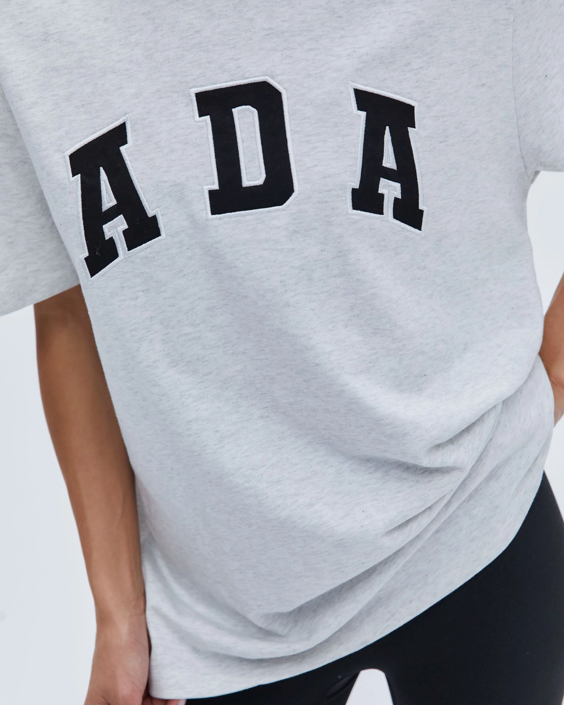 ADA Short Sleeve Oversized T-shirt - Light Grey Melange - Image 3