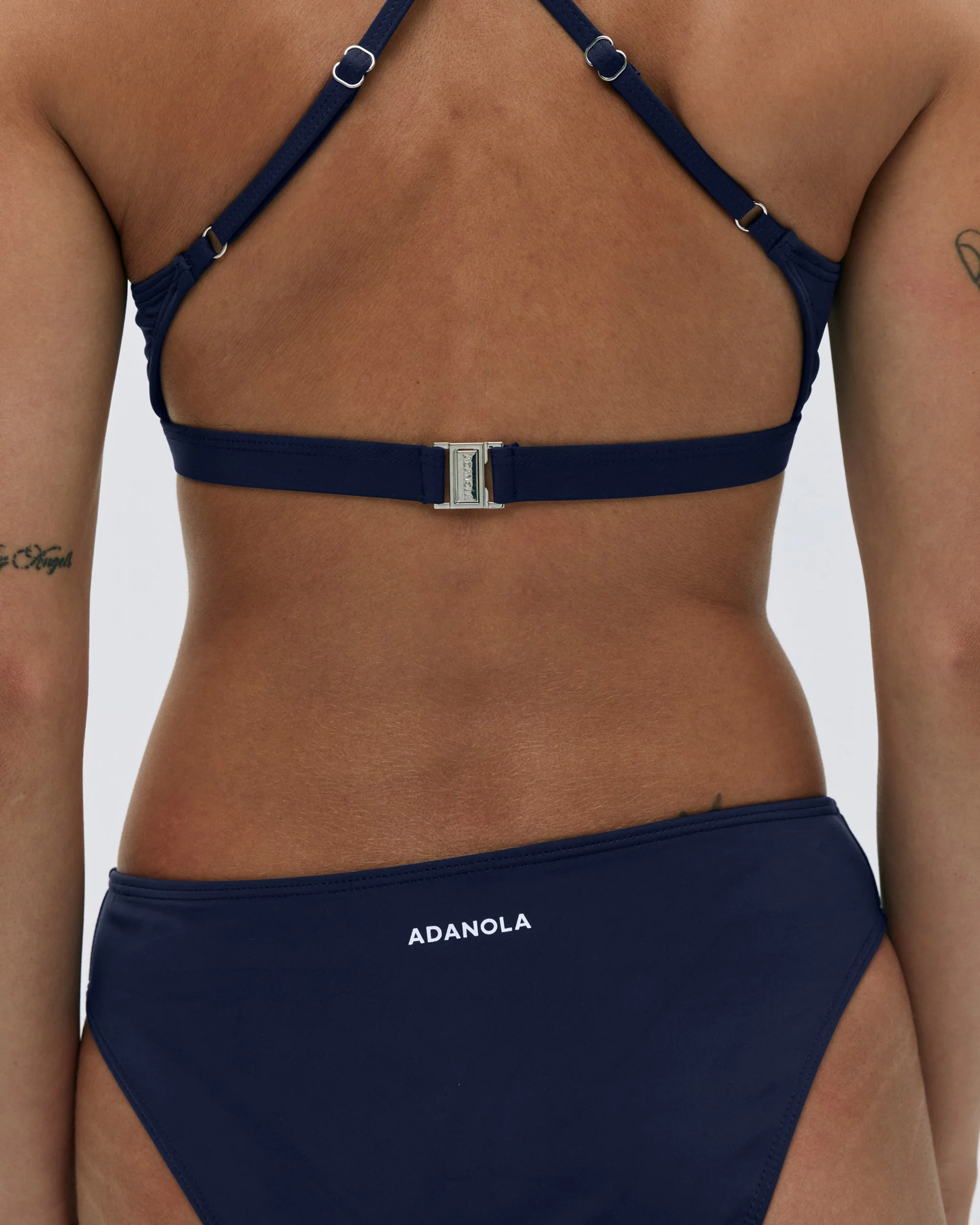 Cross Back Bikini Top - Navy Blue - Image 4
