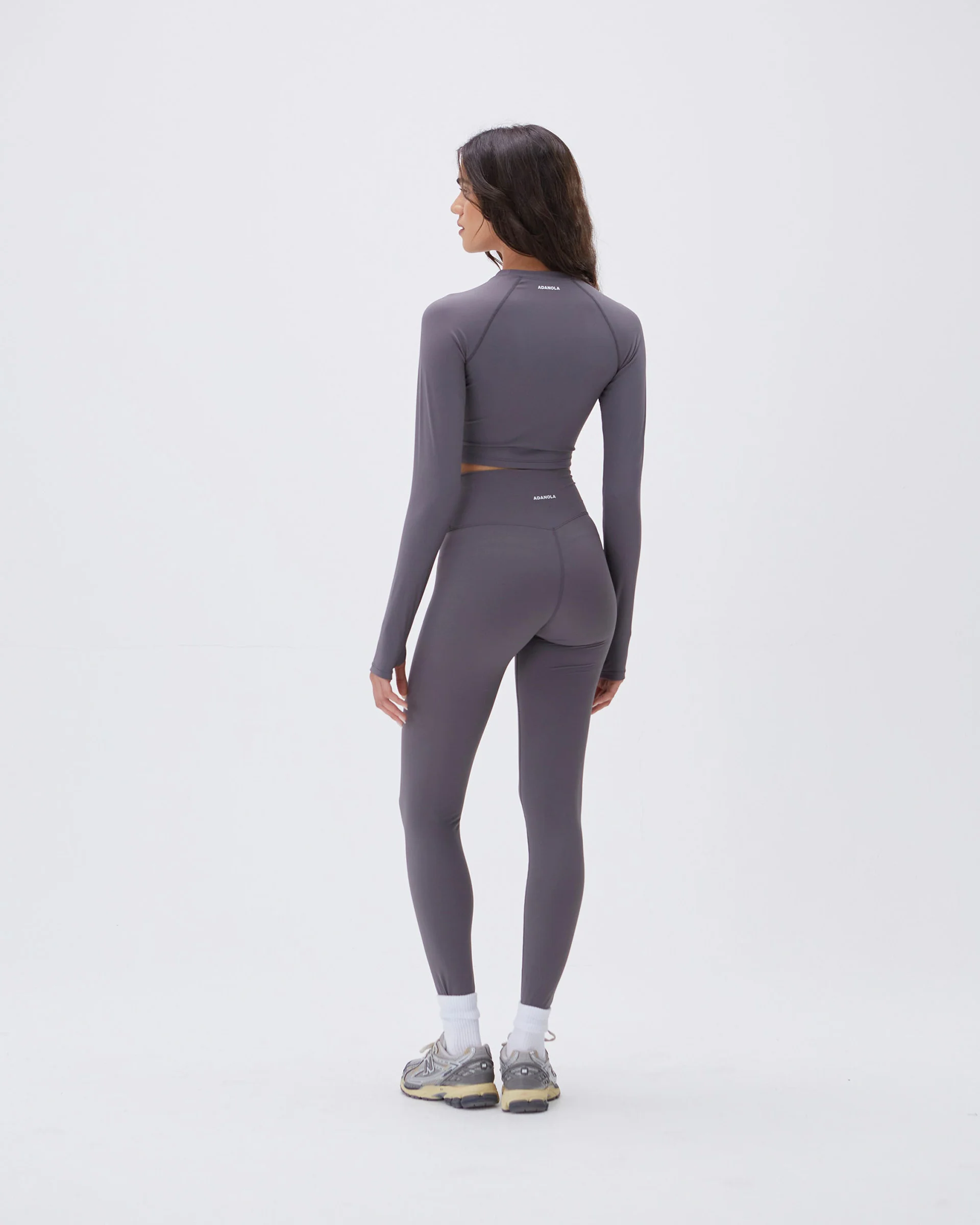 Long Sleeve Crop Top - Dark Grey - Image 4