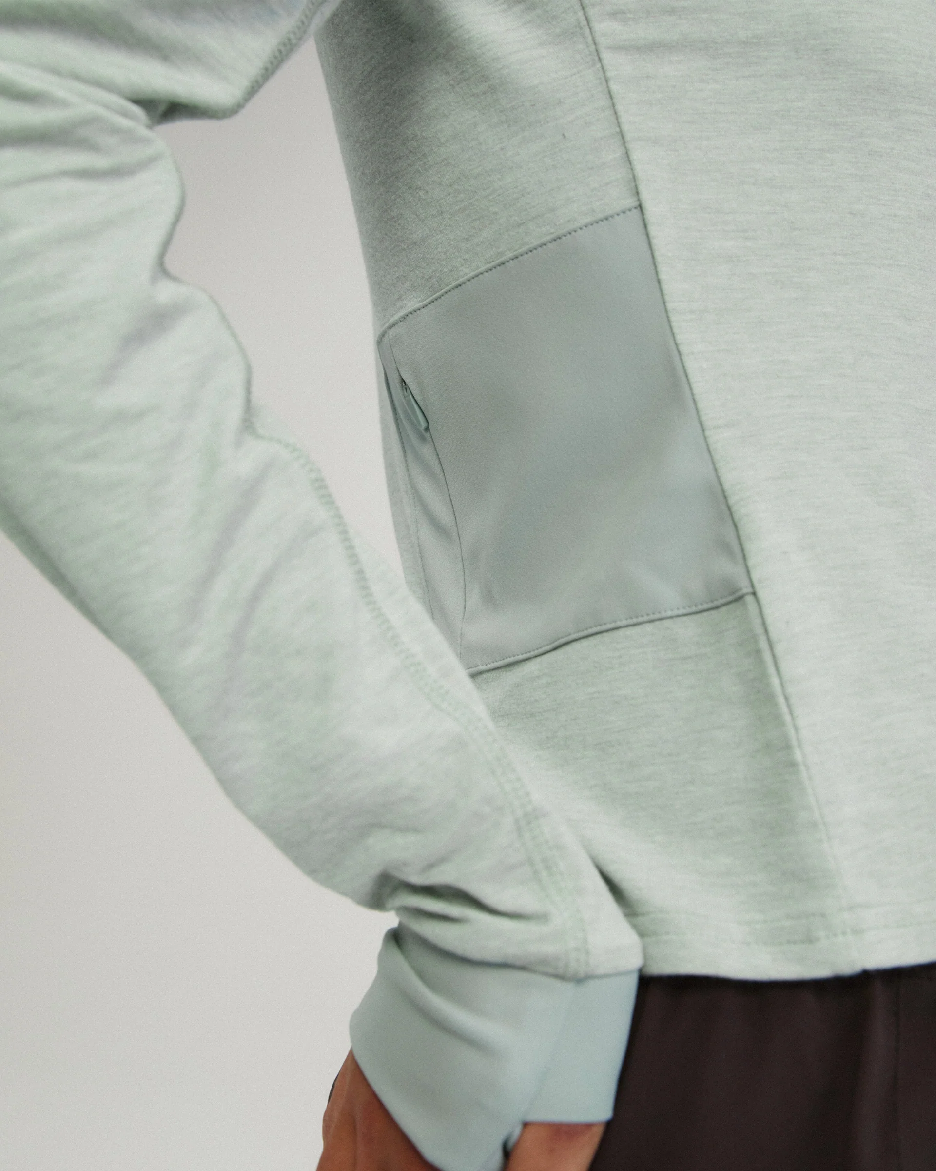 Modal Long Sleeve Technical Top - Cloud Blue - Image 3