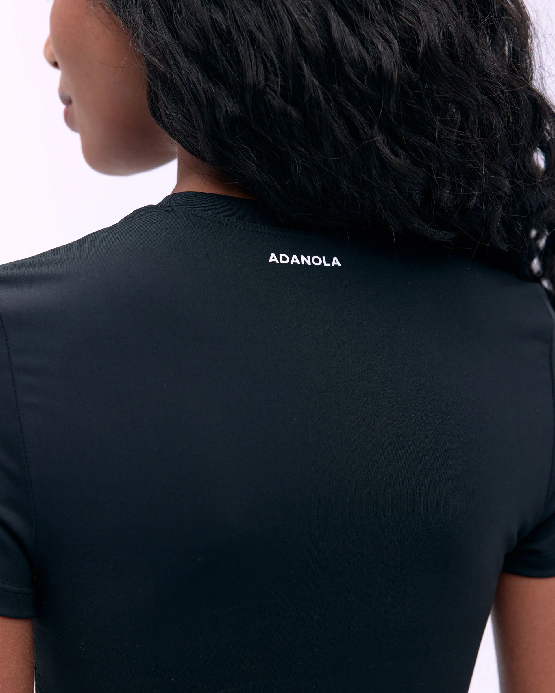 Short Sleeve Crop Top - Black - Image 3
