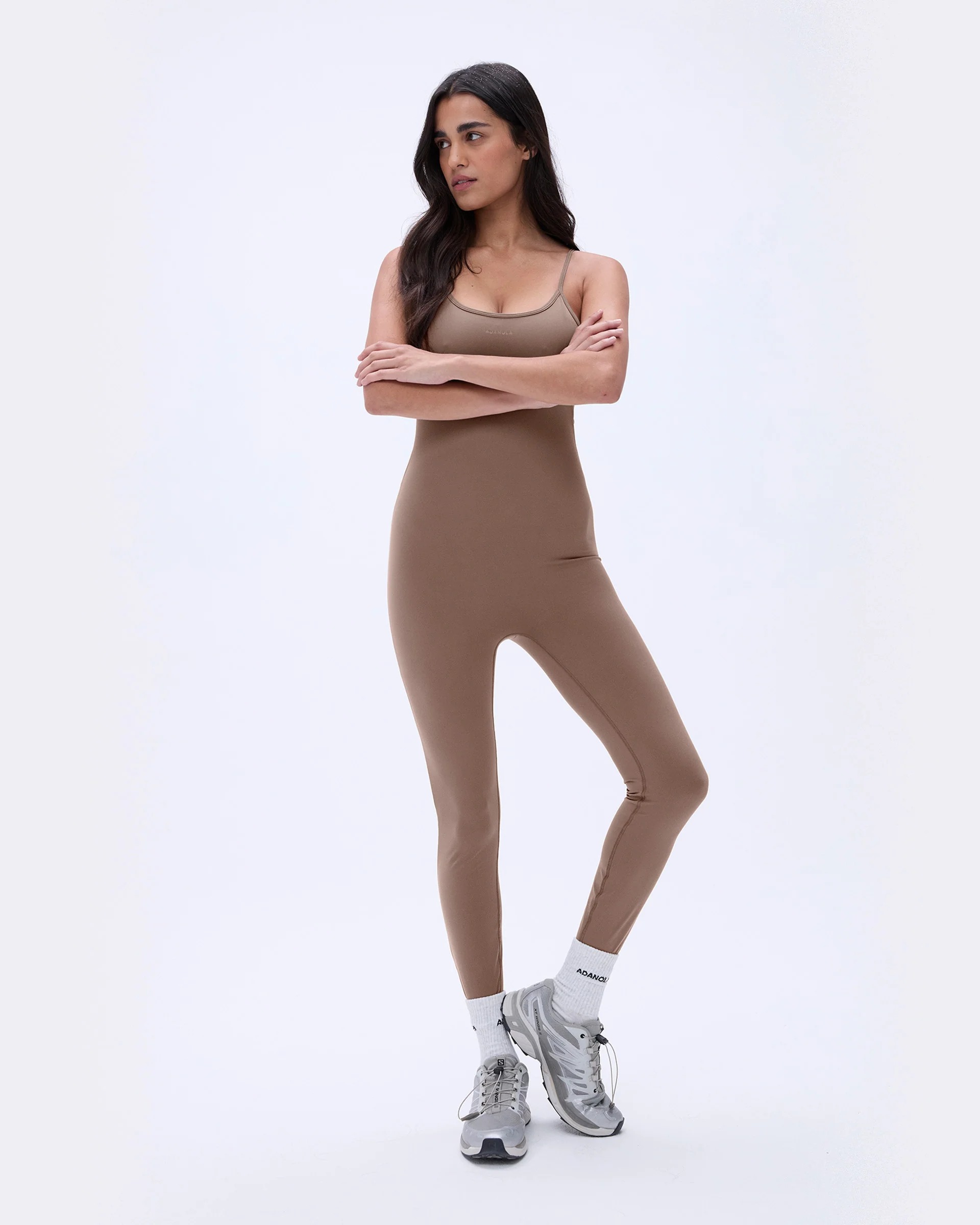 Ultimate Low Cross Back Unitard - Pebble Brown - Image 3