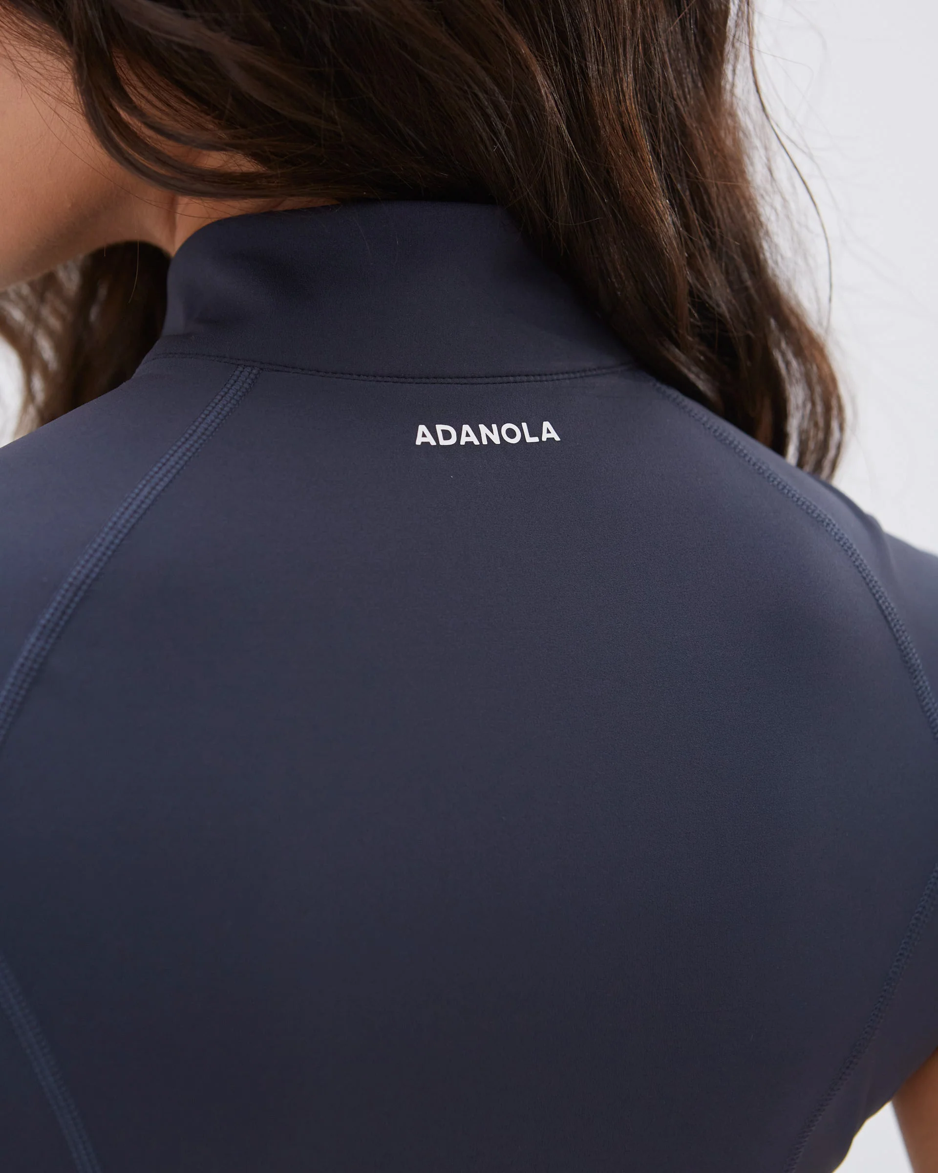 Ultimate Short Sleeve Zip Up Top - Midnight Blue - Image 3