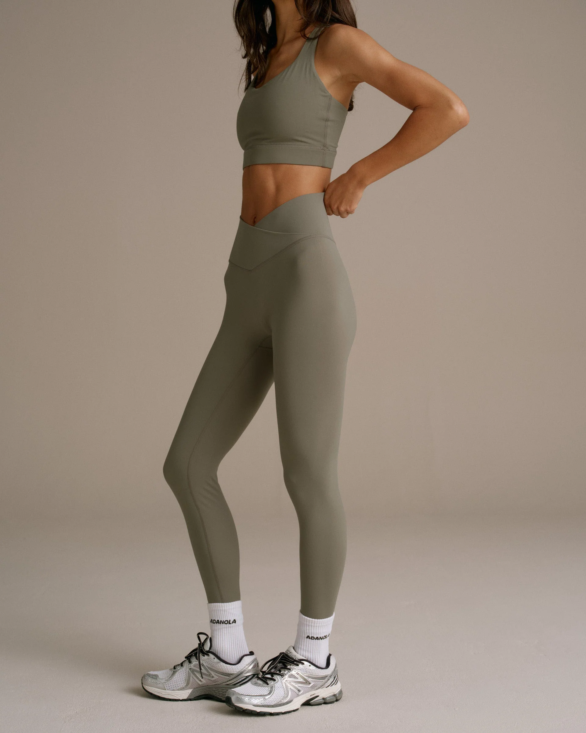 Ultimate Wrap Over Leggings - Olive Green - Image 5