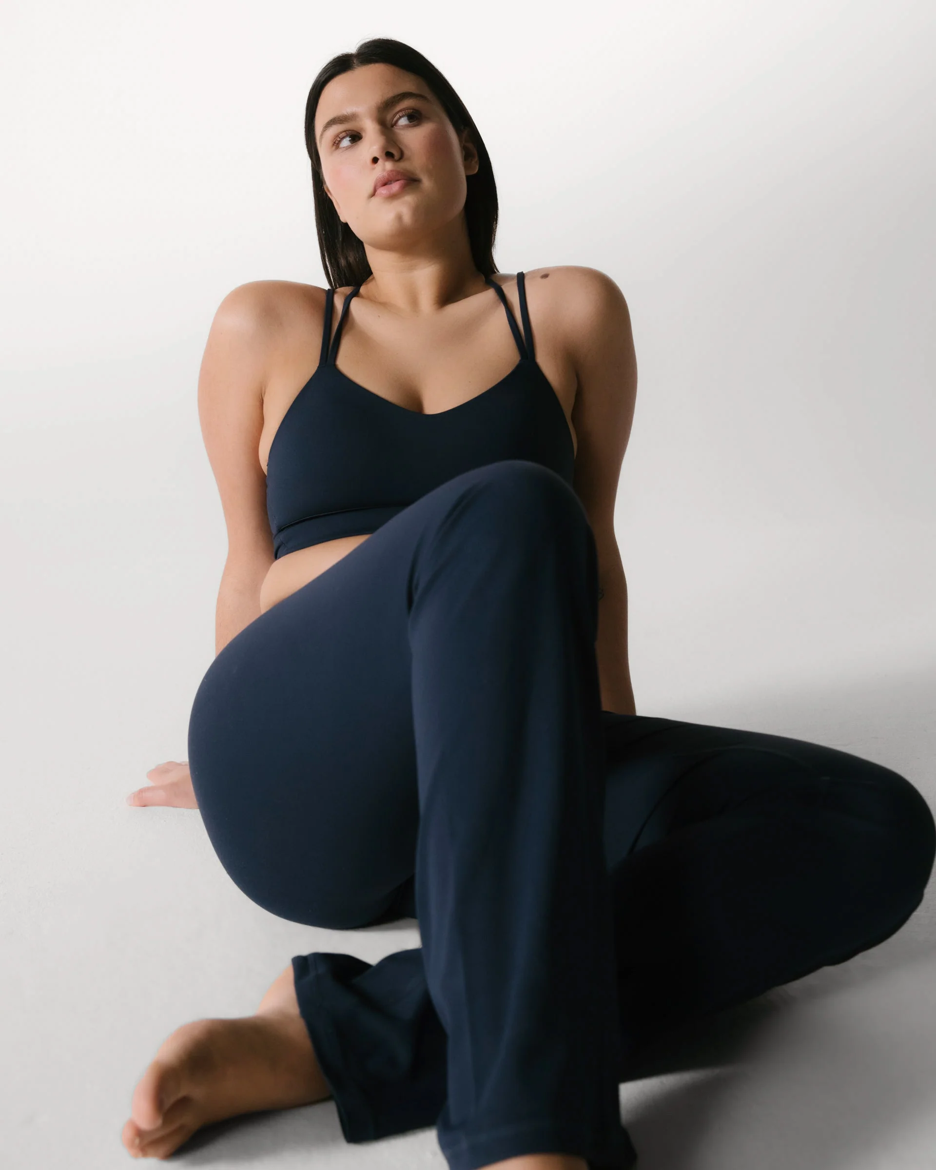 Wrap Over Yoga Pant - Navy Blue - Image 6