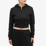 ADANOLA WAFFLE ZIP UP HOODIE