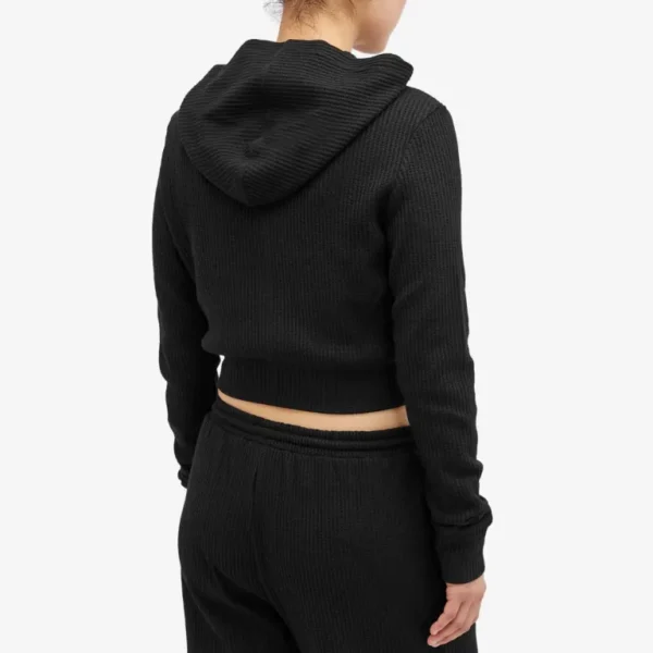 ADANOLA WAFFLE ZIP UP HOODIE