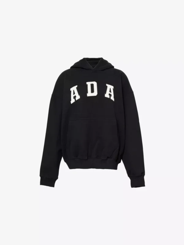 ADANOLA Black Oversized embroidered Hoodie