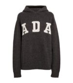 ADANOLA Women's Black Oversized Logo Hoodie