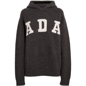 ADANOLA Women's Black Oversized Logo Hoodie