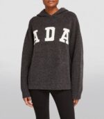 ADANOLA Women's Black Oversized Logo Hoodie